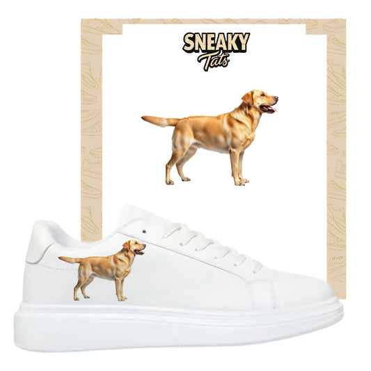 Bügelfolie für alle Schuhe zum personalisieren custom Sneaker Golden Retriever