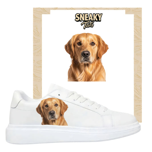 Bügelfolie für alle Schuhe zum personalisieren custom Sneaker Golden Retriever