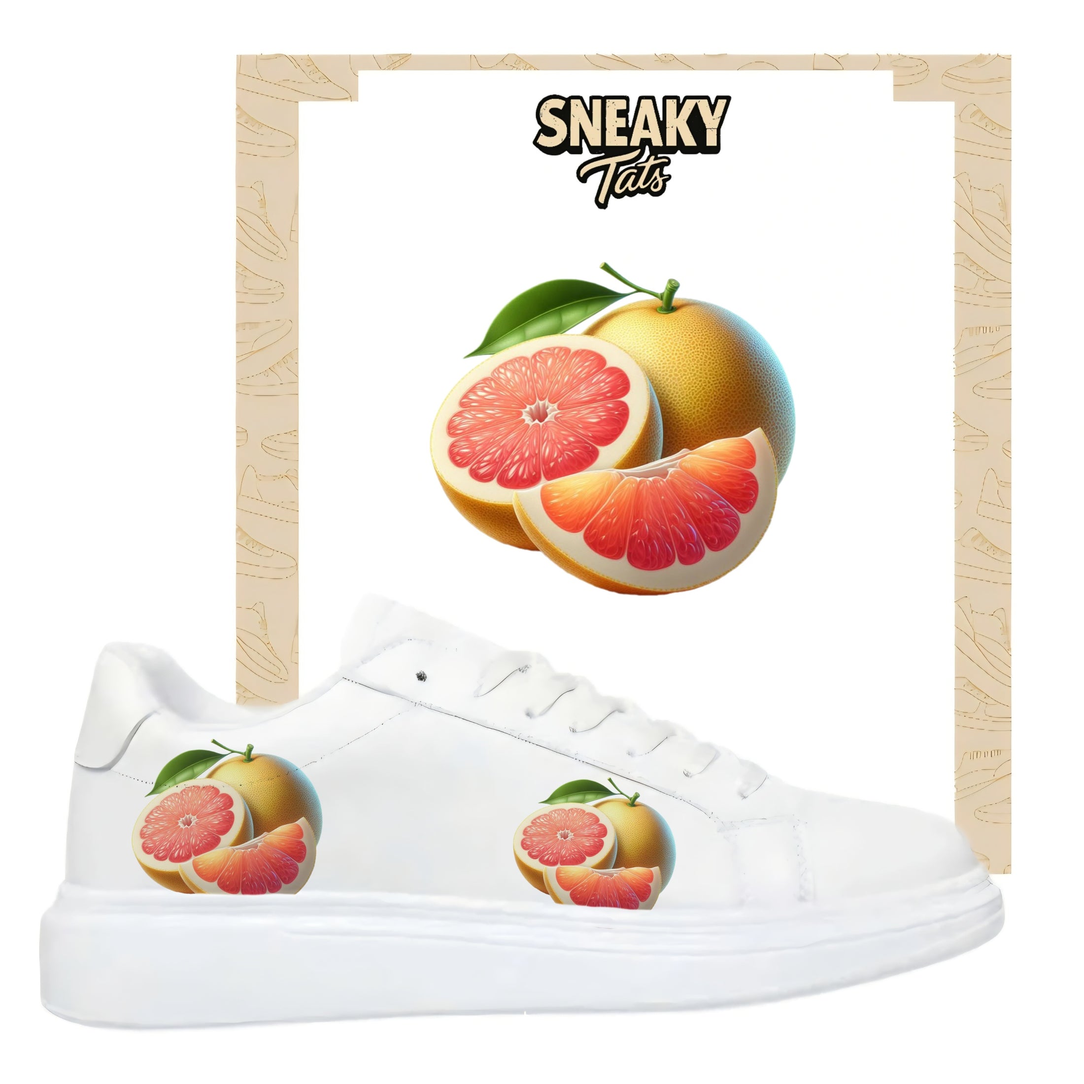 Bügelfolie für alle Schuhe zum personalisieren custom Sneaker Grape Fruit