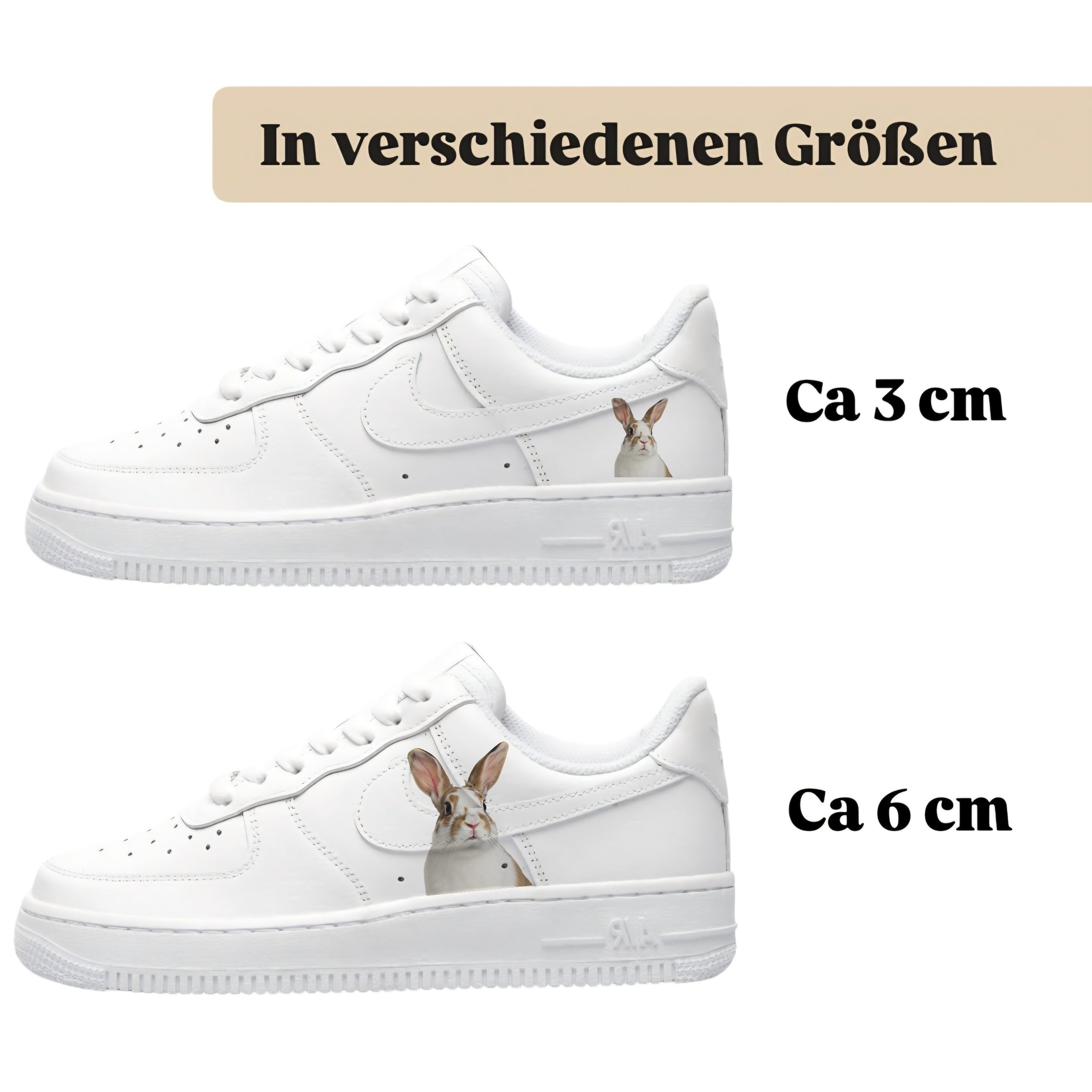 Bügelfolie für alle Schuhe zum personalisieren custom Sneaker Hase