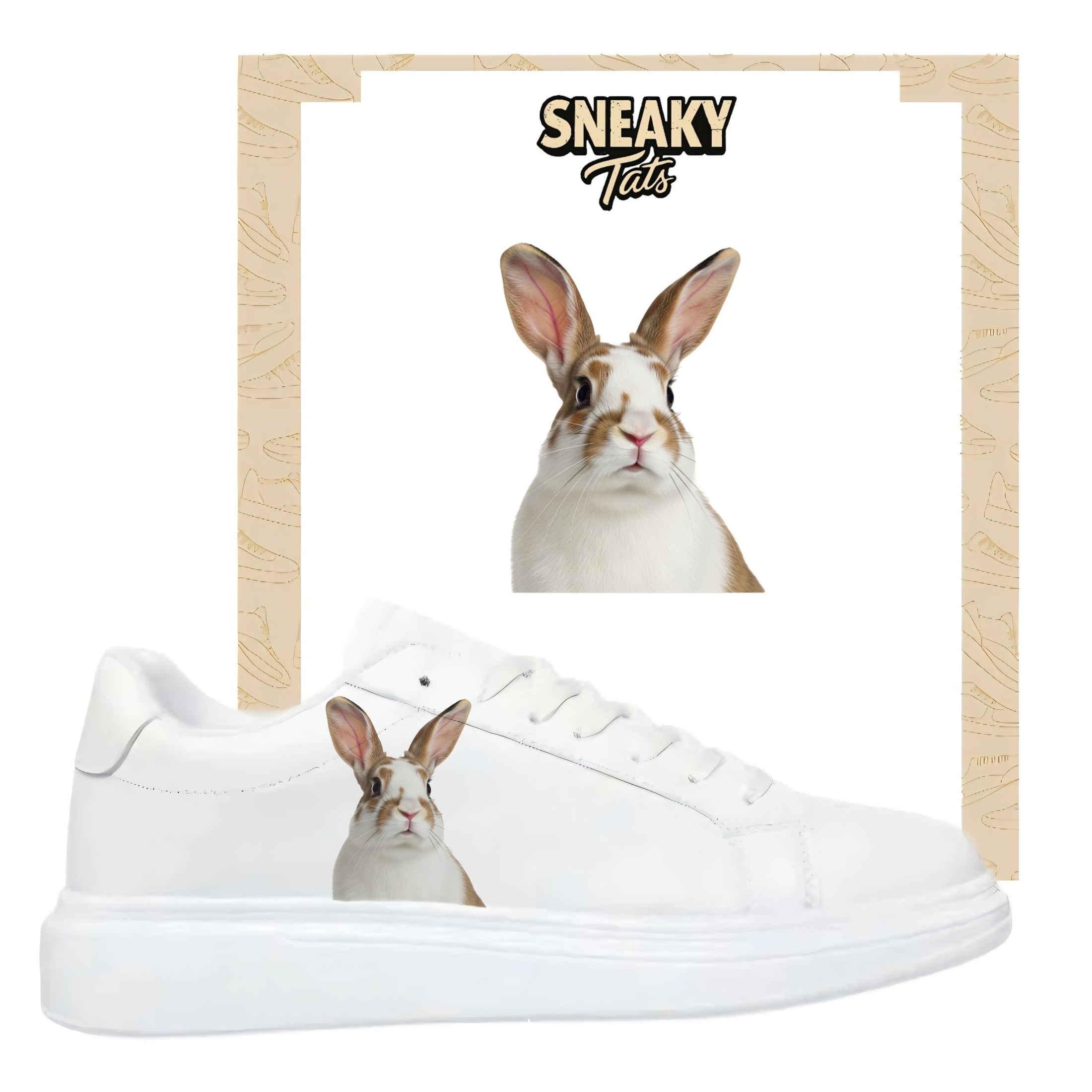 Bügelfolie für alle Schuhe zum personalisieren custom Sneaker Hase