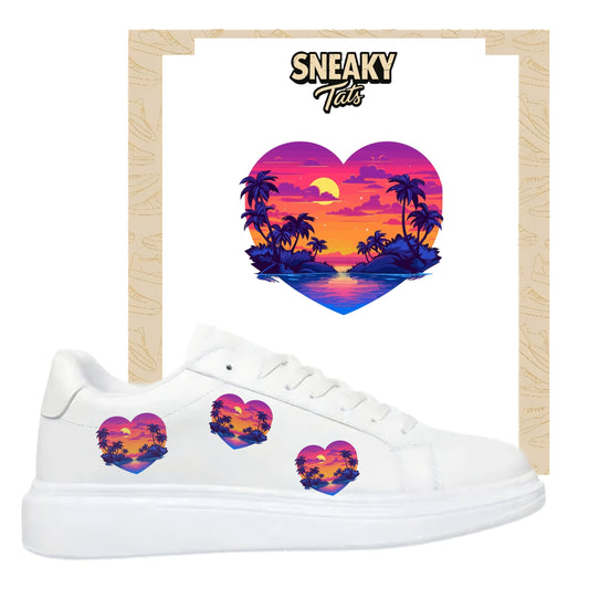 Bügelbilder für verschiedene Sneaker Nike Adidas Hawai Herz