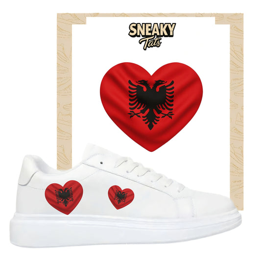 Bügelfolie für alle Schuhe zum personalisieren custom Sneaker Herz  Albanien