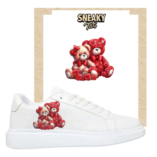 Bügelfolie für alle Schuhe zum personalisieren custom Sneaker Herz Bärchen