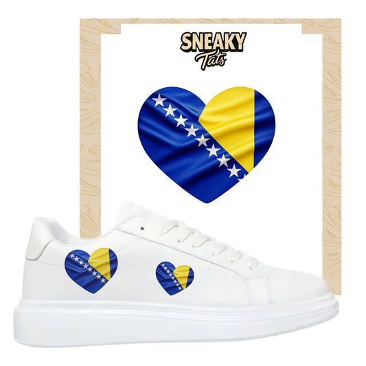 Bügelfolie für alle Schuhe zum personalisieren custom Sneaker Herz  Bosnien