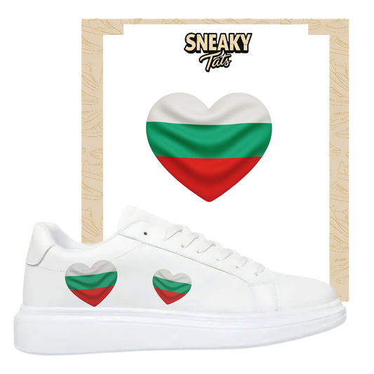 Bügelfolie für alle Schuhe zum personalisieren custom Sneaker Herz  Bulgarien