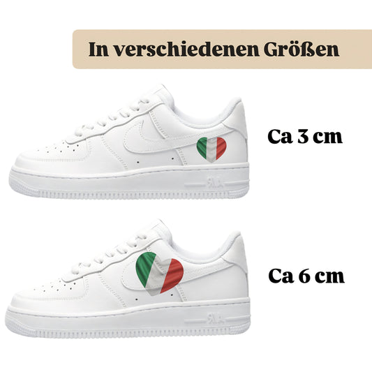 Bügelfolie für alle Schuhe zum personalisieren custom Sneaker Herz  Italien