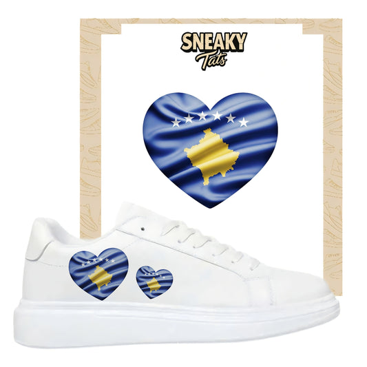 Bügelfolie für alle Schuhe zum personalisieren custom Sneaker Herz  Kosovo