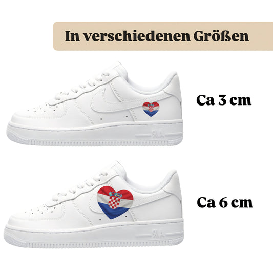 Bügelfolie für alle Schuhe zum personalisieren custom Sneaker Herz  Kroatien