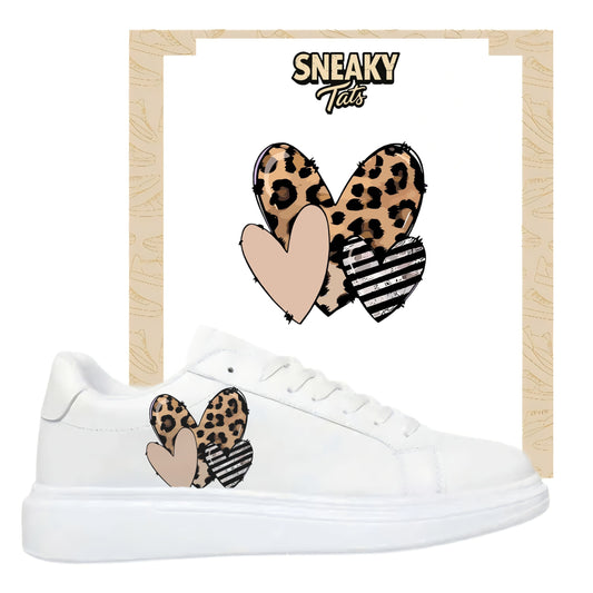 Sneakerfolien für mehrere Schuhe Nike Adidas Puma Herz Leopardmuster