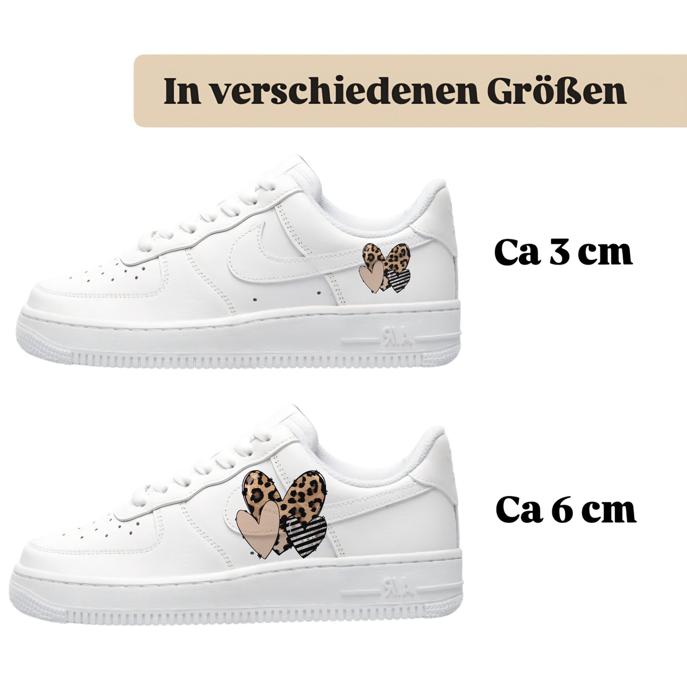 Sneakerfolien für mehrere Schuhe Nike Adidas Puma Herz Leopardmuster