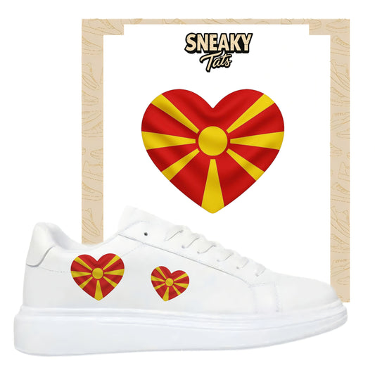 Bügelfolie für alle Schuhe zum personalisieren custom Sneaker Herz  Mazedonien