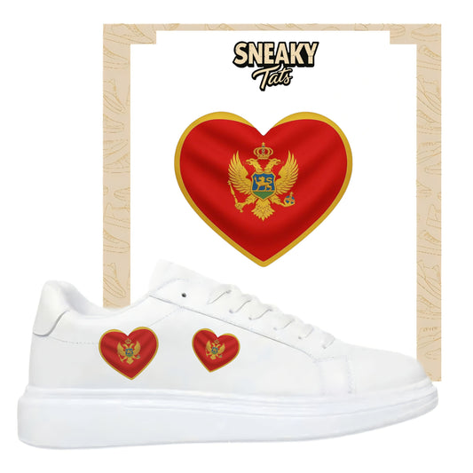 Bügelfolie für alle Schuhe zum personalisieren custom Sneaker Herz  Montenegro