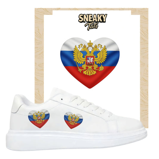 Bügelfolie für alle Schuhe zum personalisieren custom Sneaker Herz  Russland