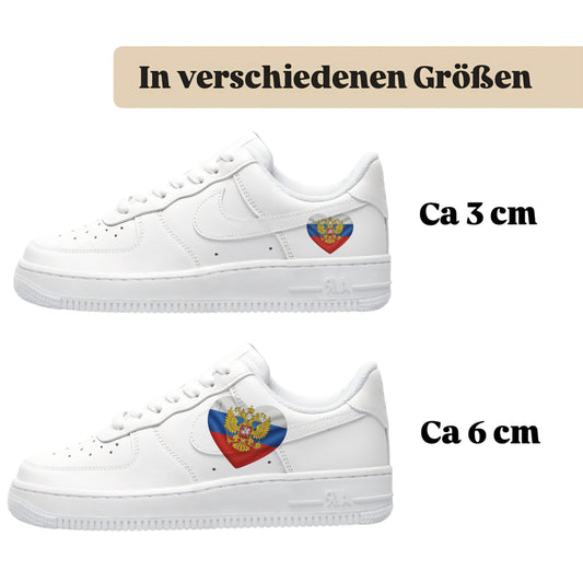 Bügelfolie für alle Schuhe zum personalisieren custom Sneaker Herz  Russland