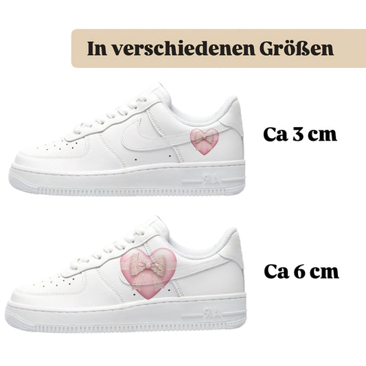 Bügelbilder für mehrere Schuharten Herz Schleife