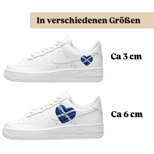 Bügelfolie für alle Schuhe zum personalisieren custom Sneaker Herz  Schottland