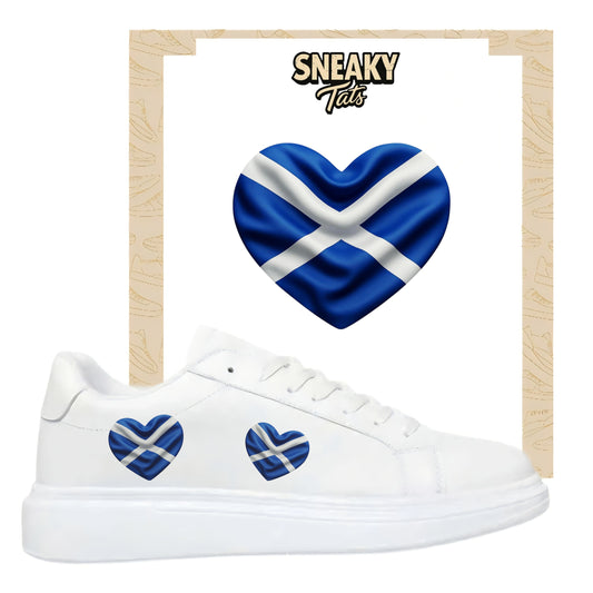 Bügelfolie für alle Schuhe zum personalisieren custom Sneaker Herz  Schottland
