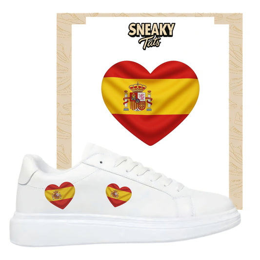 Bügelfolie für alle Schuhe zum personalisieren custom Sneaker Herz  Spanien