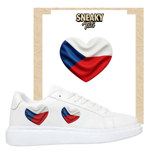 Bügelfolie für alle Schuhe zum personalisieren custom Sneaker Herz Tschechien