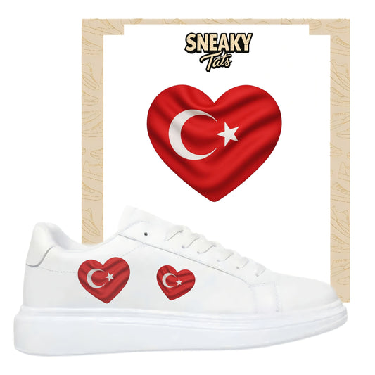 Bügelfolie für alle Schuhe zum personalisieren custom Sneaker Herz  Türkei
