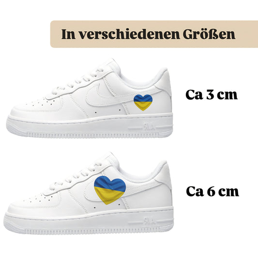 Bügelfolie für alle Schuhe zum personalisieren custom Sneaker Herz  Ukraine