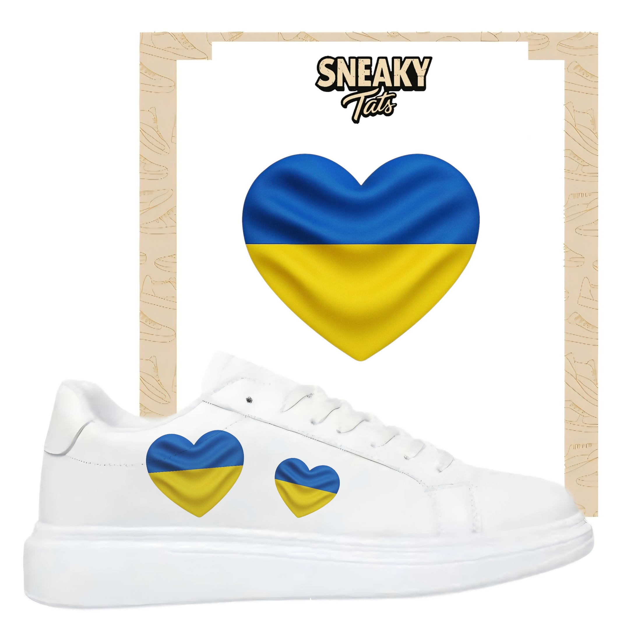 Bügelfolie für alle Schuhe zum personalisieren custom Sneaker Herz  Ukraine