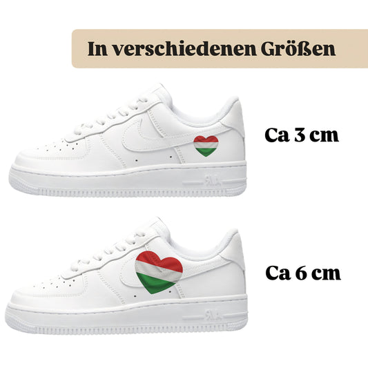 Bügelfolie für alle Schuhe zum personalisieren custom Sneaker Herz  Ungarn
