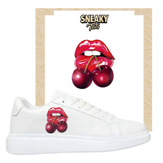 Bügelbilder für mehrere Sneakerarten  
Kirsch Lippen