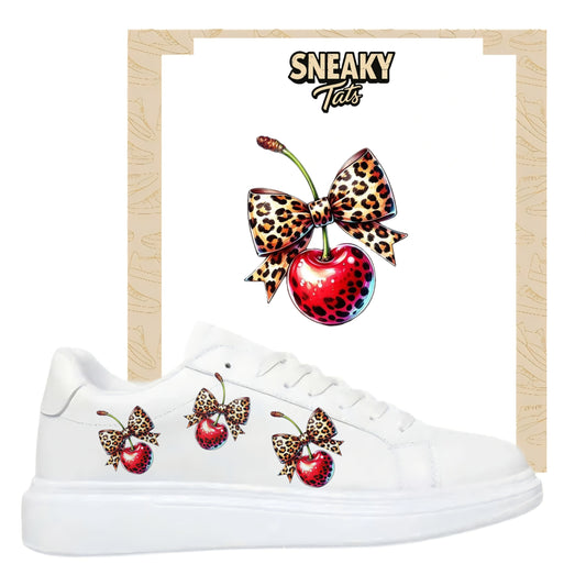 Bügelfolie für alle Schuhe zum personalisieren custom Sneaker Kirsch Schleife