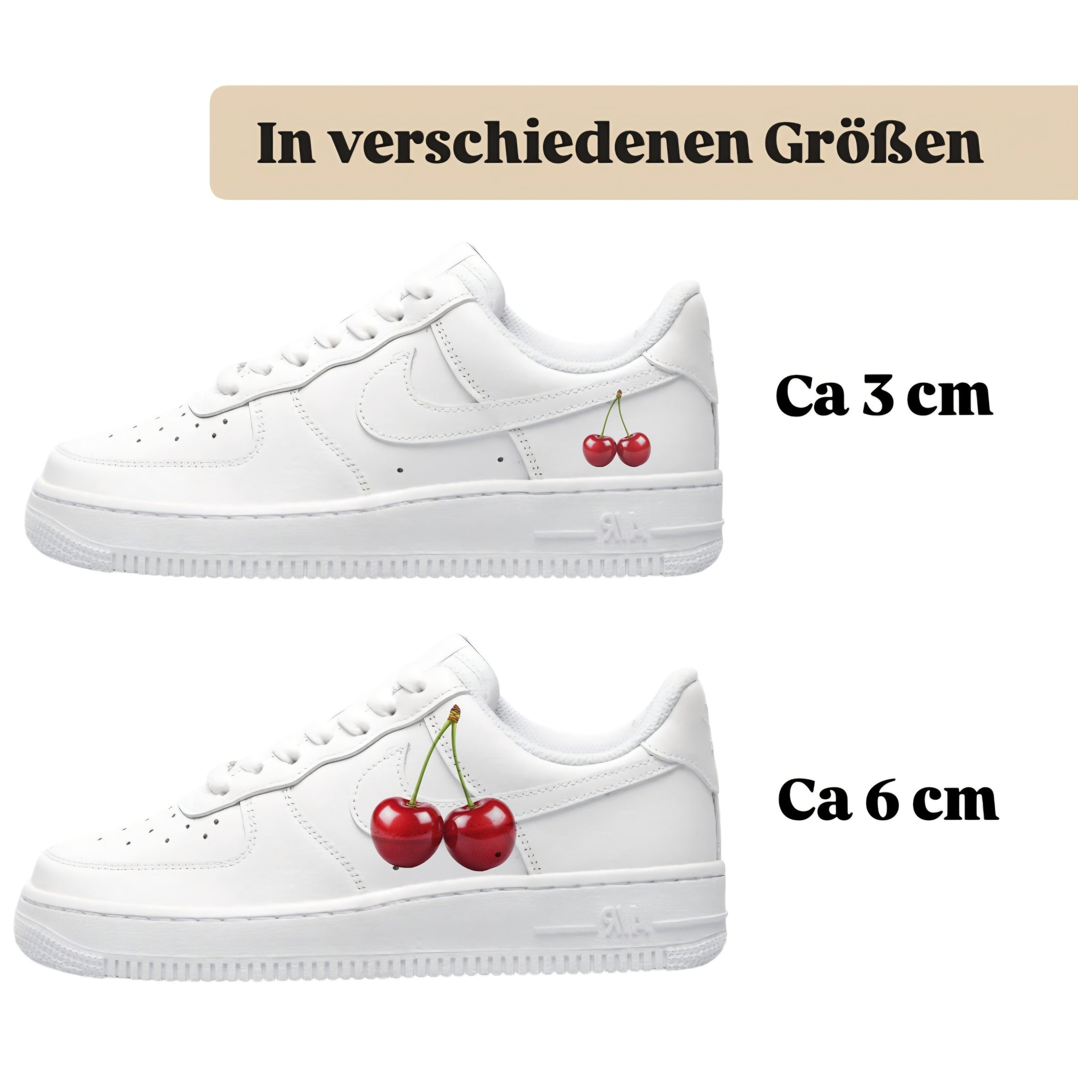 Bügelbilder einzigartige für viele verschiedene Schuhe Kirschen ohne Blatt