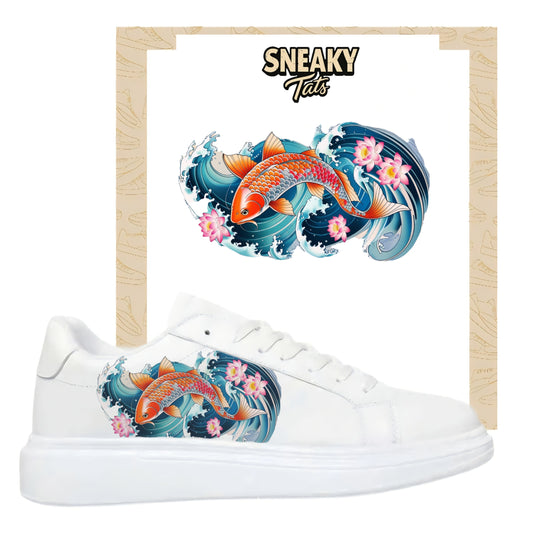 Bügelfolie für alle Schuhe zum personalisieren custom Sneaker Koi