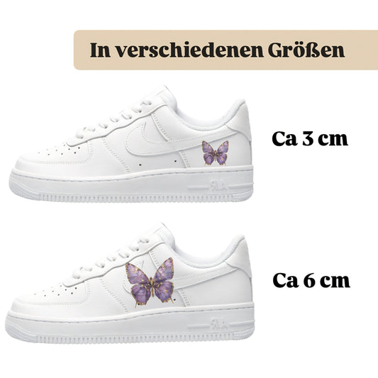 Bügelbilder für mehrere Sneakerarten Lila Schmetterlinge