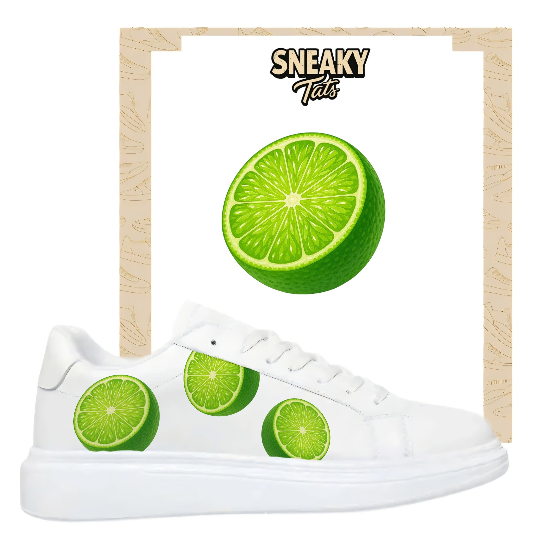 Bügelfolie für alle Schuhe zum personalisieren custom Sneaker Limette