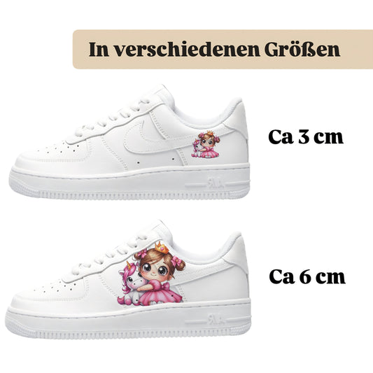 Bügelbilder für mehrere Schuharten Mädchen mit Einhorn