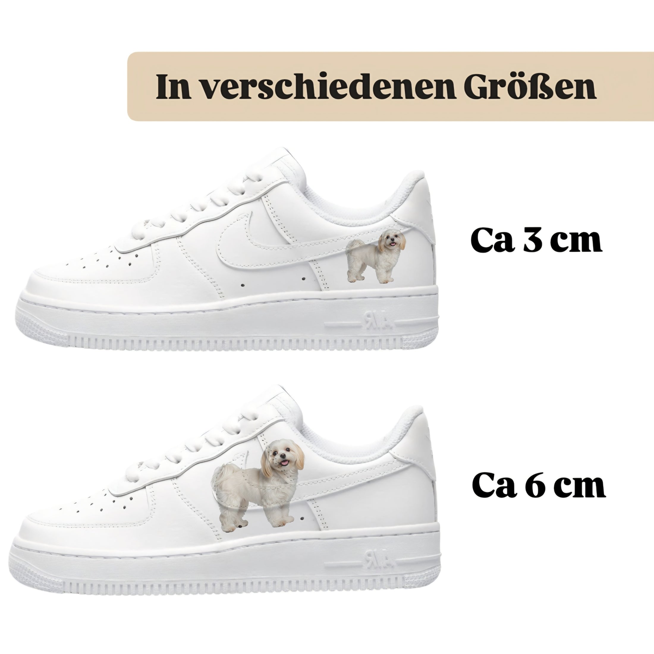 Bügelfolie für alle Schuhe zum personalisieren custom Sneaker Malteser