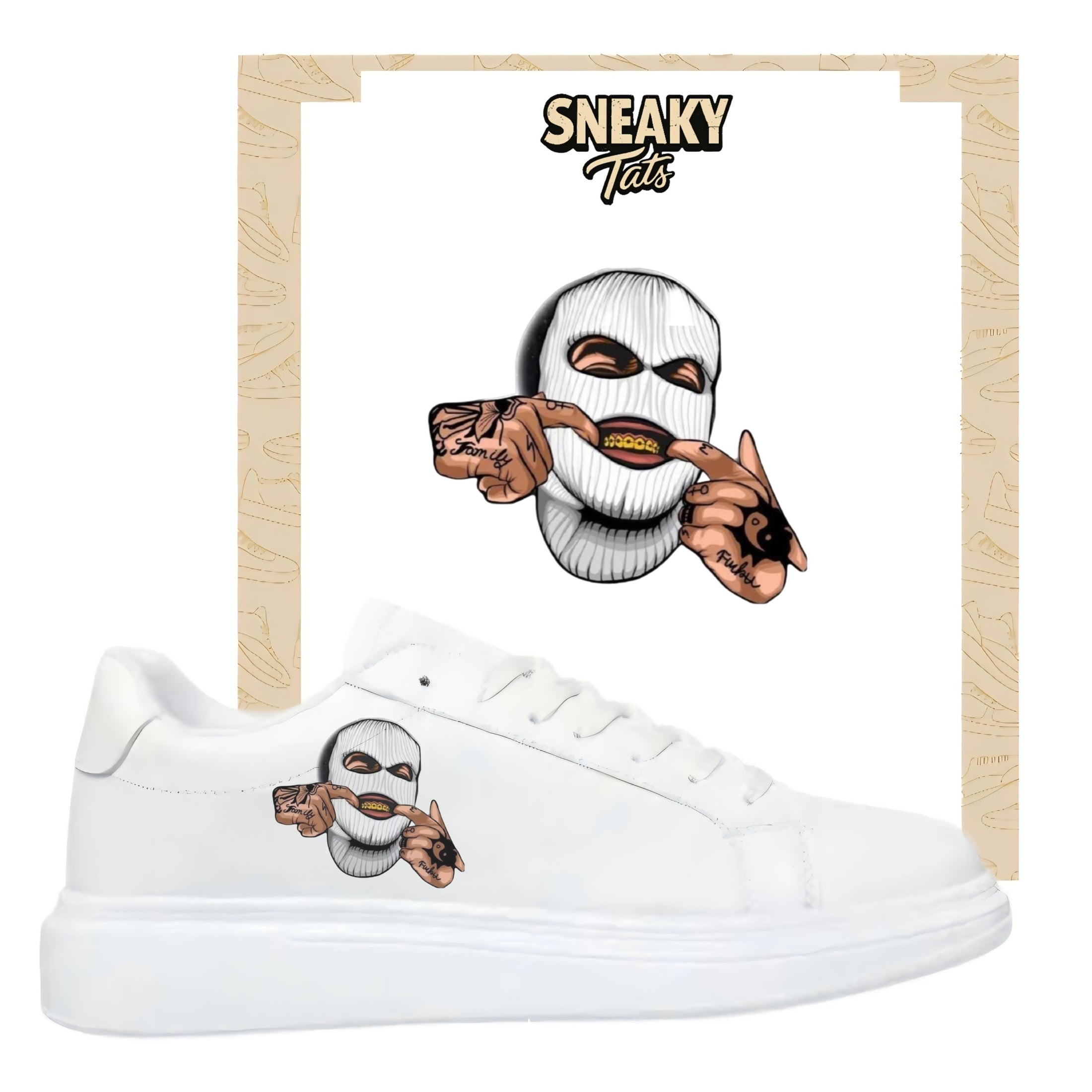 Bügelbilder für mehrere Sneakerarten Maske