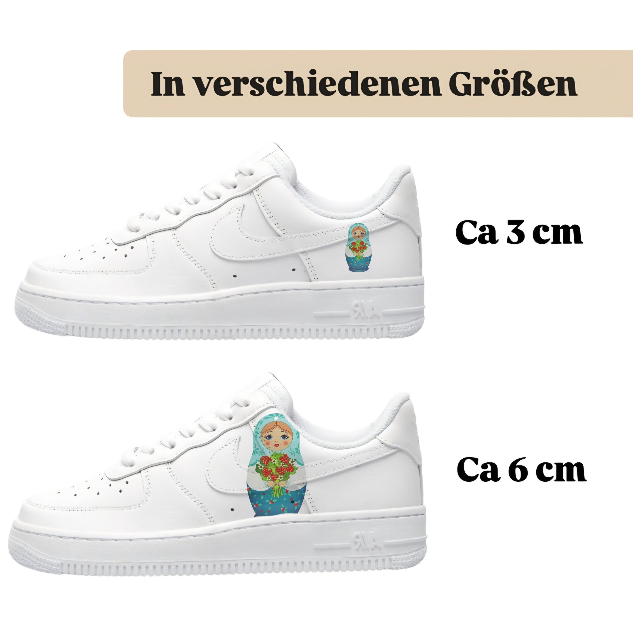 Sneakerfolien für verschiedene Schuhe Puma Adidas Nike Badelatschen Matroschka