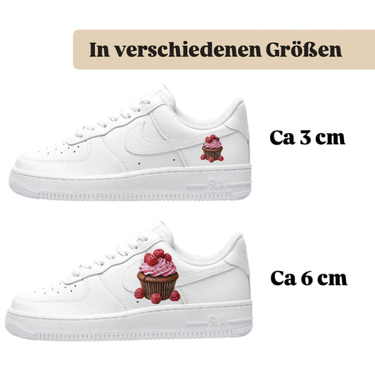 Bügelbilder einzigartige für viele verschiedene Schuhe Muffin mit Himbeeren