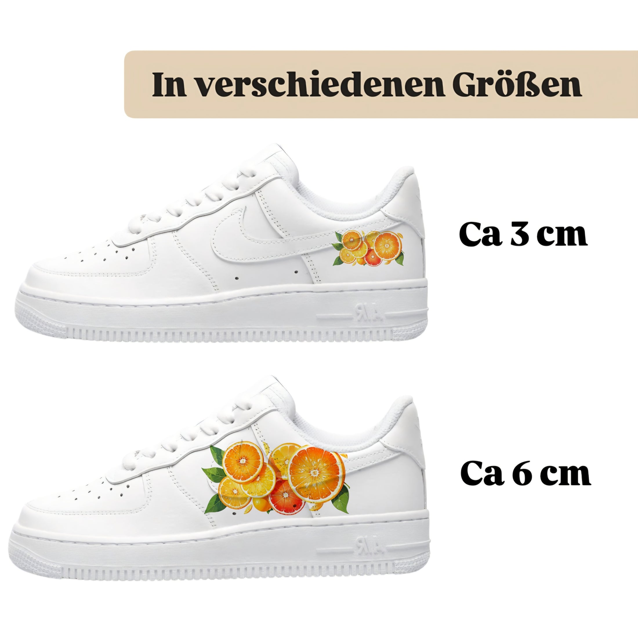 Bügelbilder für mehrere Sneakerarten  
Orange