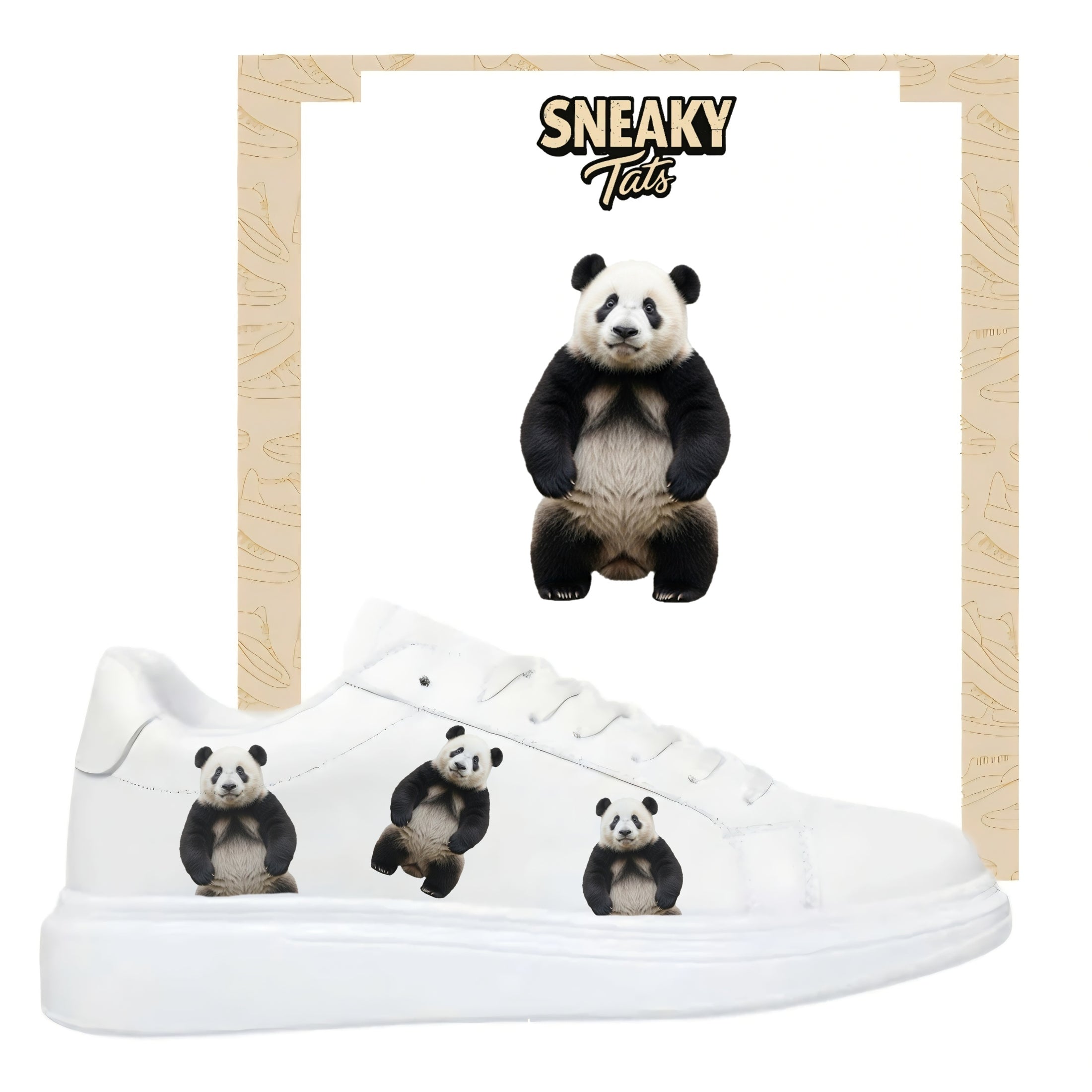 Bügelfolie für alle Schuhe zum personalisieren custom Sneaker Panda