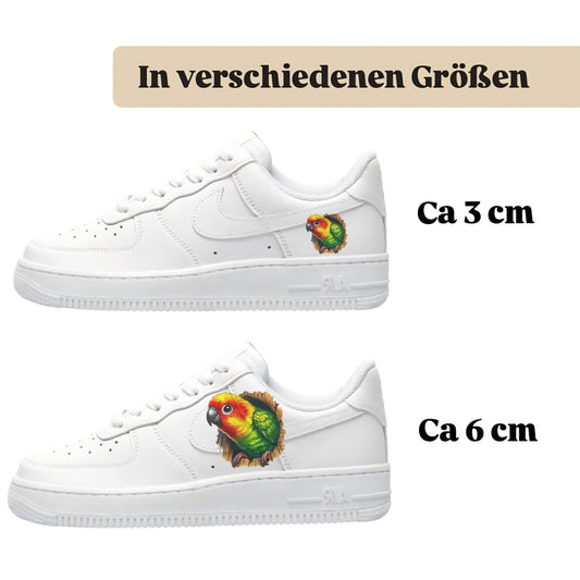 Bügelbilder für verschiedene Sneaker Nike Adidas Papagei