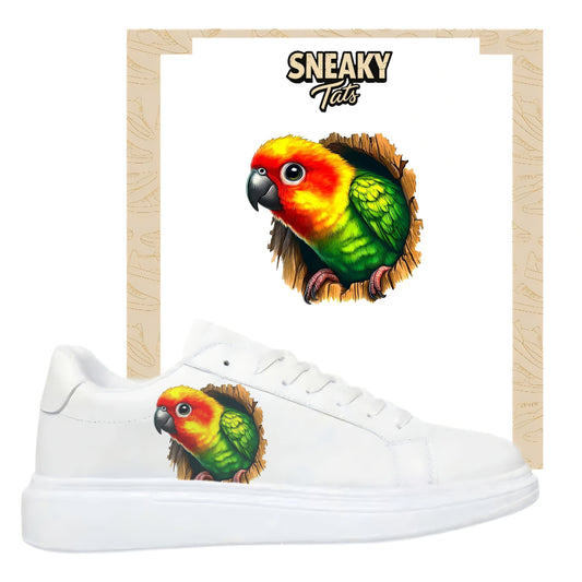 Bügelbilder für verschiedene Sneaker Nike Adidas Papagei