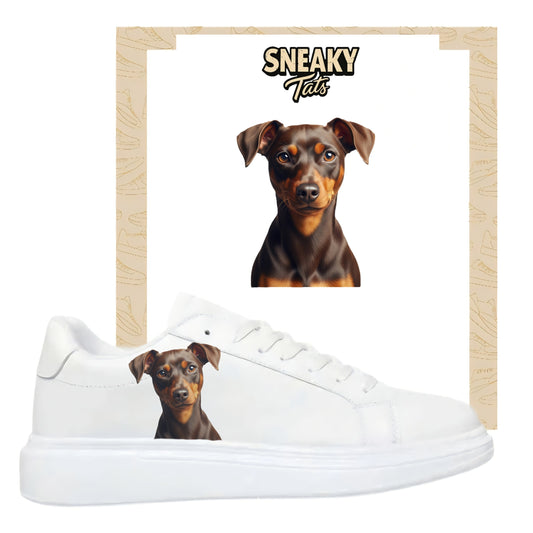 Bügelfolie für alle Schuhe zum personalisieren custom Sneaker Pinscher