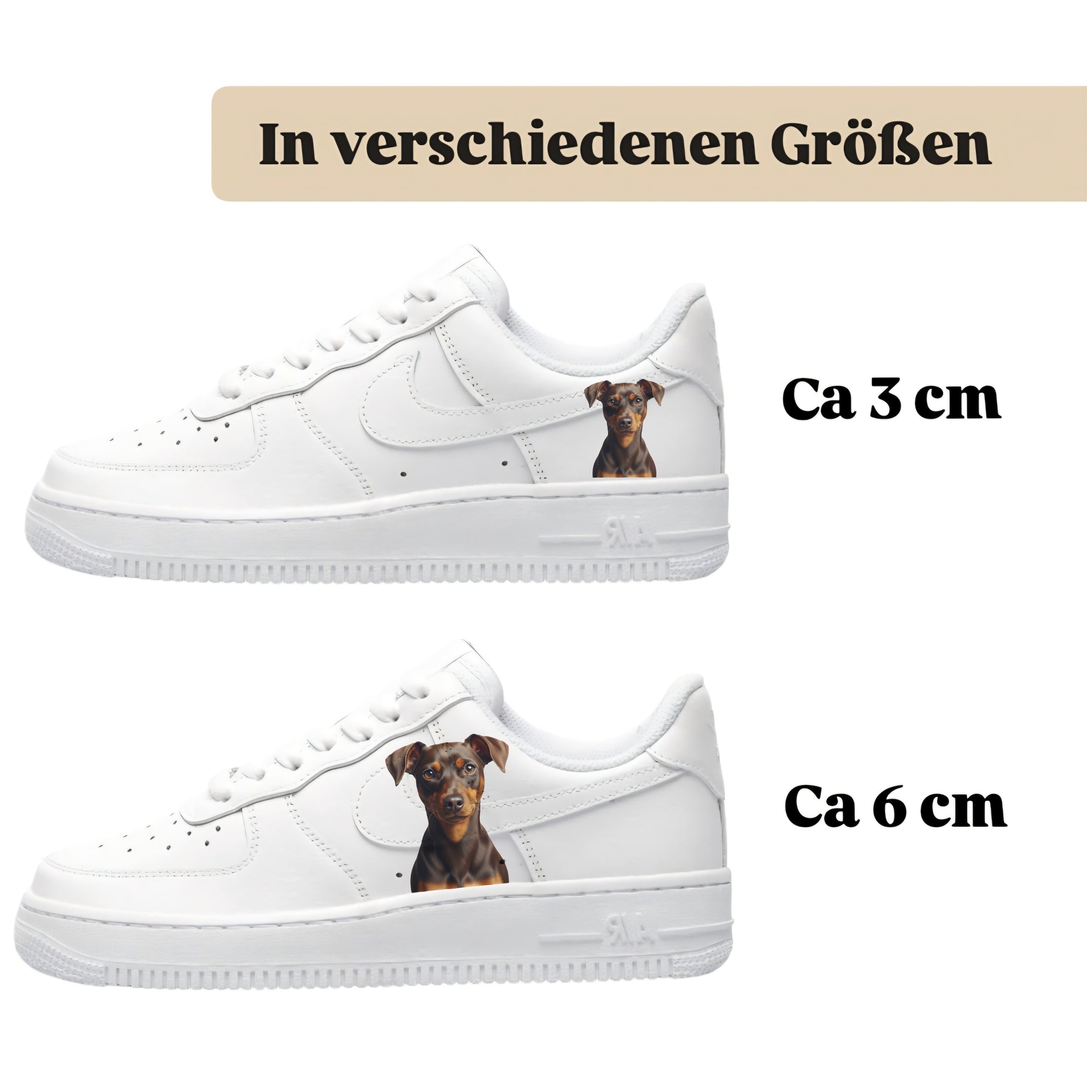 Bügelfolie für alle Schuhe zum personalisieren custom Sneaker Pinscher
