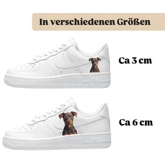 Bügelfolie für alle Schuhe zum personalisieren custom Sneaker Pinscher