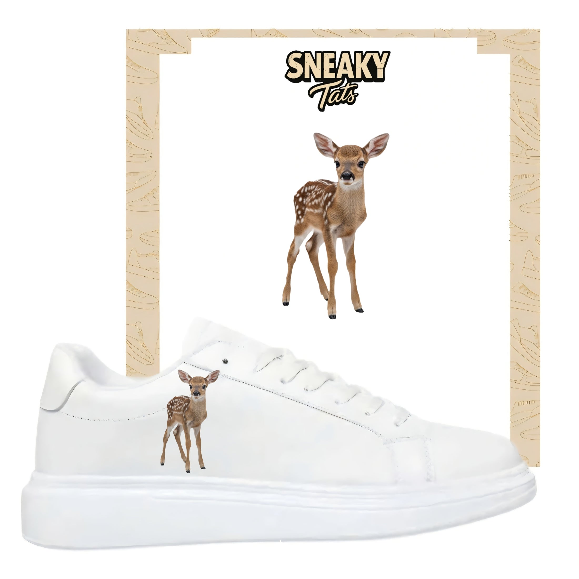Bügelfolie für alle Schuhe zum personalisieren custom Sneaker Reh