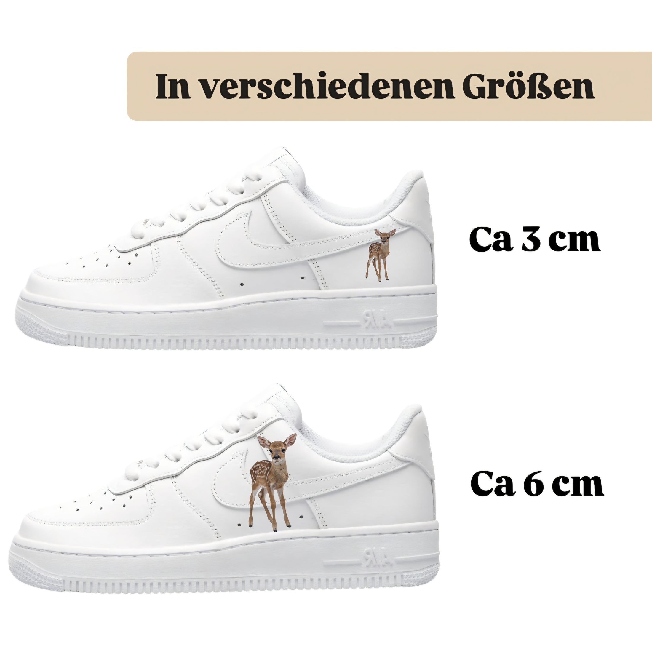 Bügelfolie für alle Schuhe zum personalisieren custom Sneaker Reh