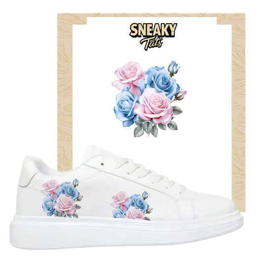 Sneakerfolien für verschiedene Sneakerarten Rosa-blaue Rosen