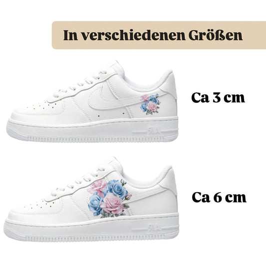 Sneakerfolien für verschiedene Sneakerarten Rosa-blaue Rosen